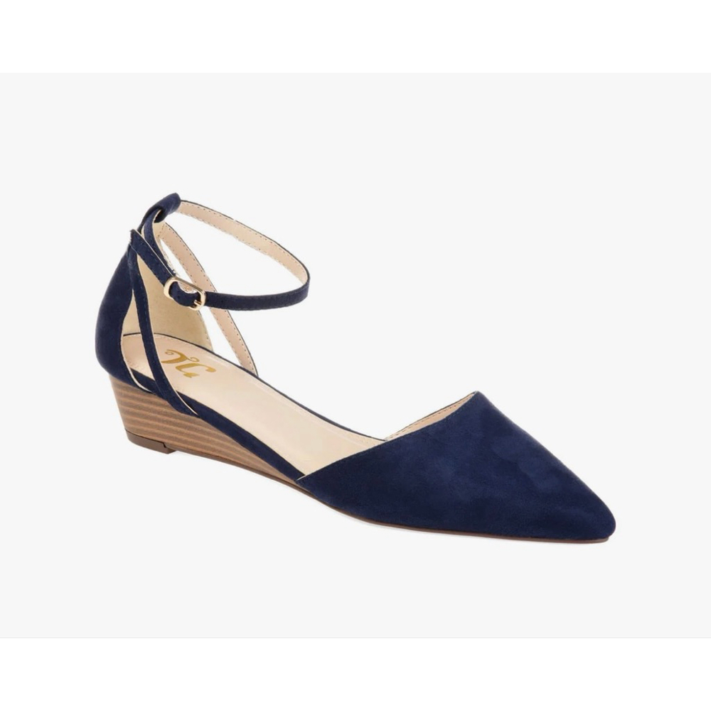 NEW Journee ARKIE D'ORSAY WEDGE HEELS FAUX SUEDE 6.5 $70